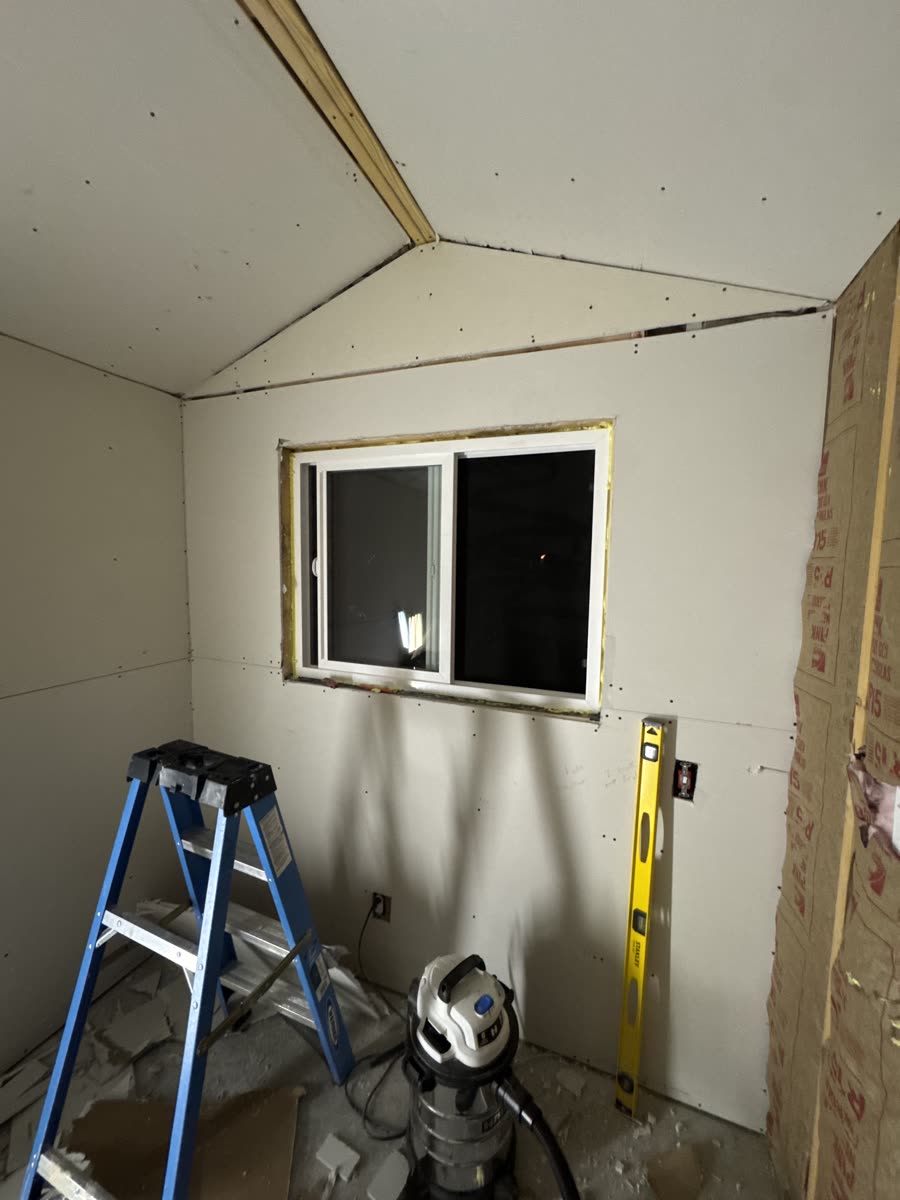 Drywall going up