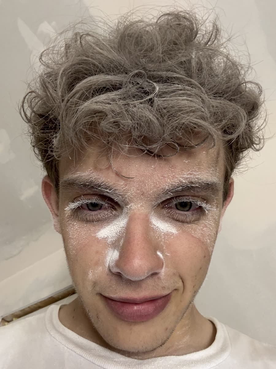 Not wearing a dust mask