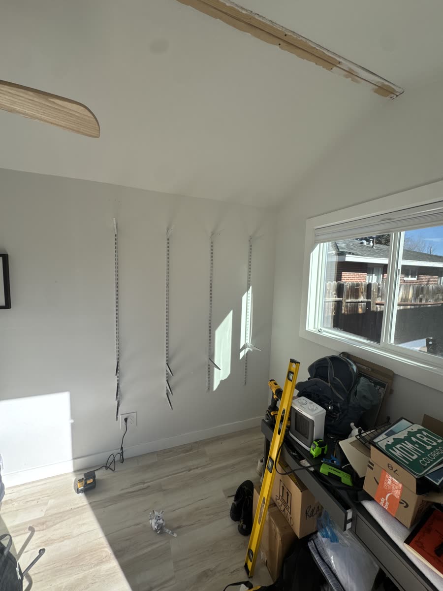 Rails mounted to the wall