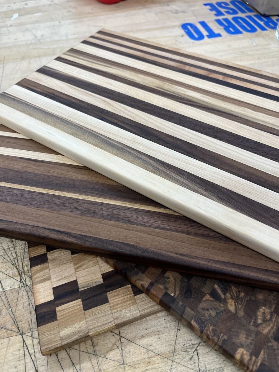 The finished cutting boards