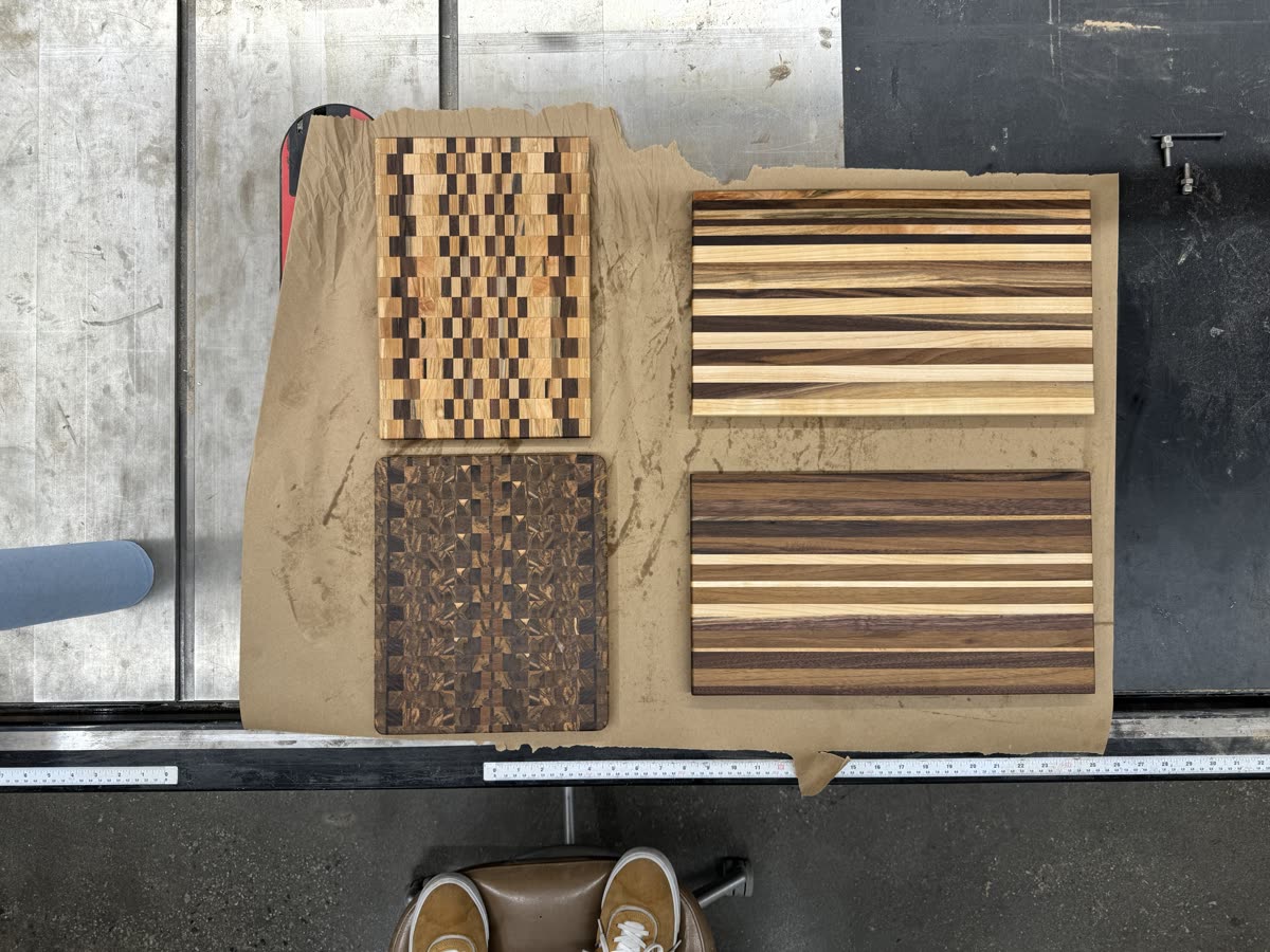 Cutting boards after oiling